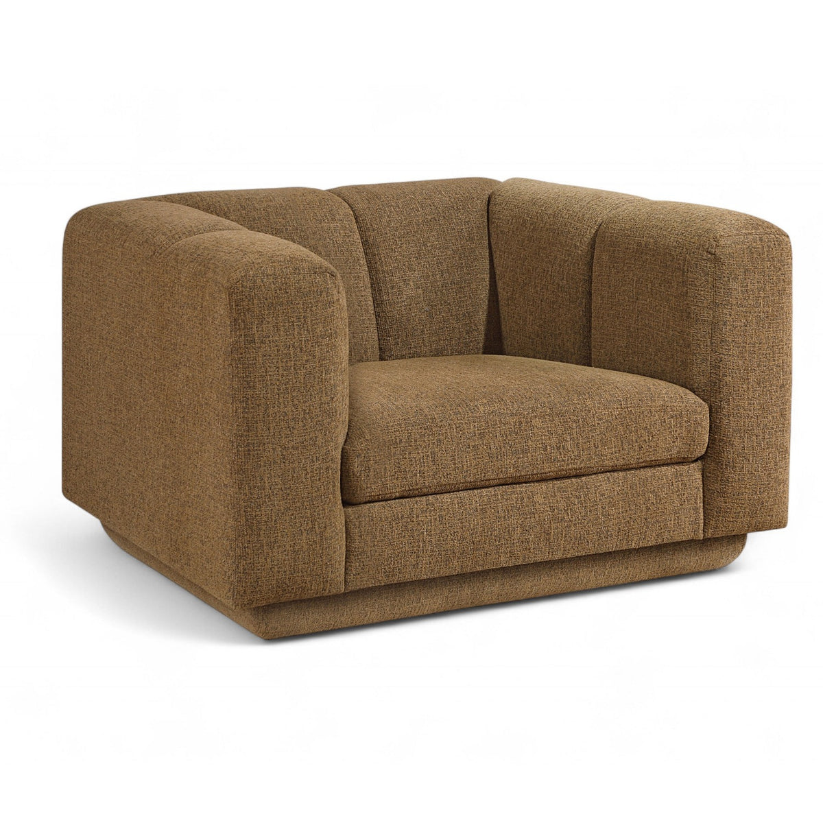Modari Brown Fabric Upholstered Chair in brown interwoven polyester, 44.5"W, primary product view