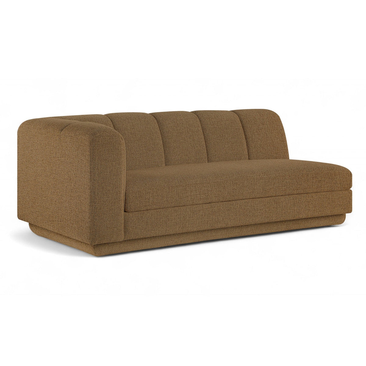 Modari 76.75" Brown Fabric Upholstered Left Arm Sofa in brown, primary product view