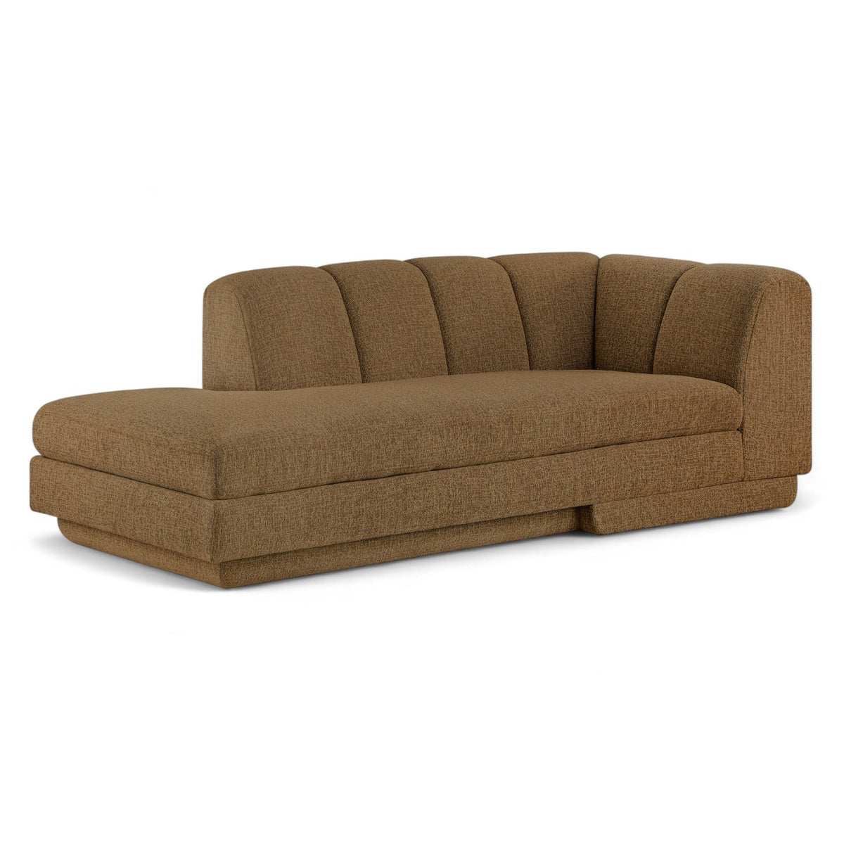 Modari Brown Fabric Upholstered Left Arm Chaise in brown interwoven polyester, 37.5"W, primary product view