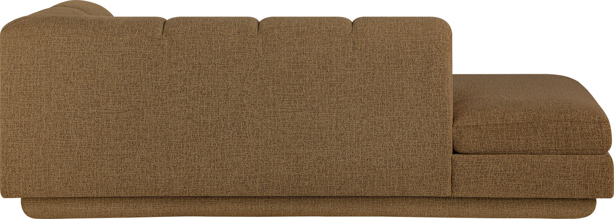 Modari Brown Fabric Upholstered Left Arm Chaise