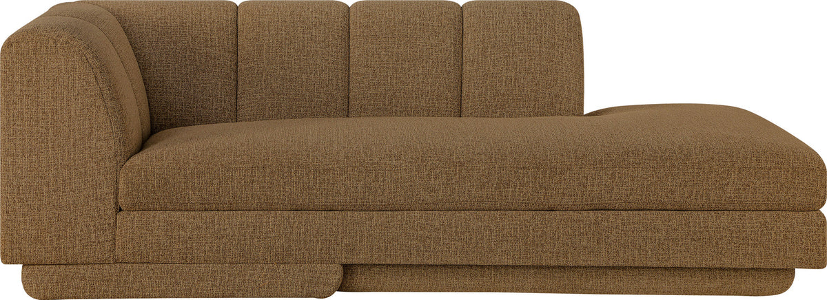 Modari Brown Fabric Upholstered Right Arm Chaise