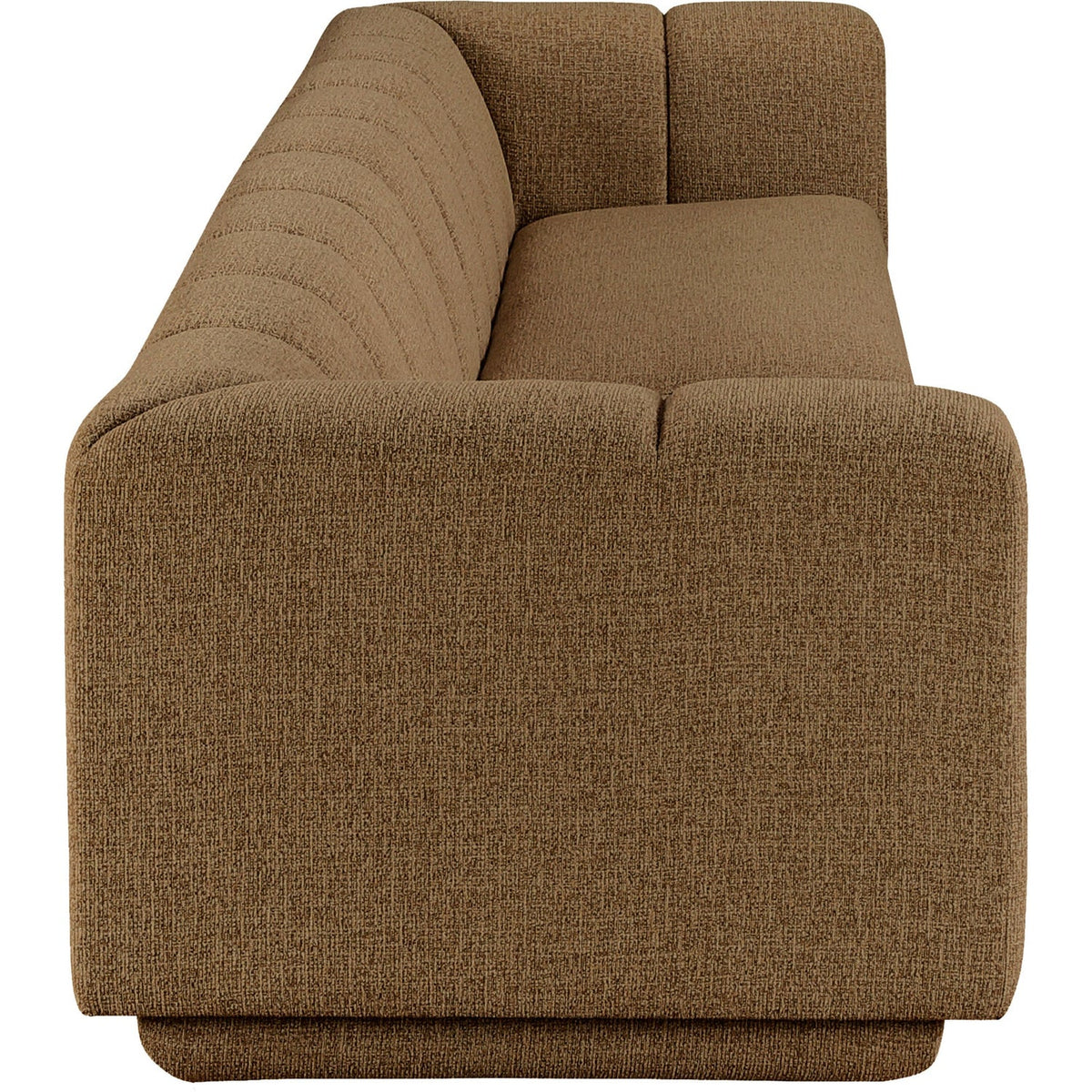 Modari Brown Fabric Upholstered 2 Piece Modular Sofa