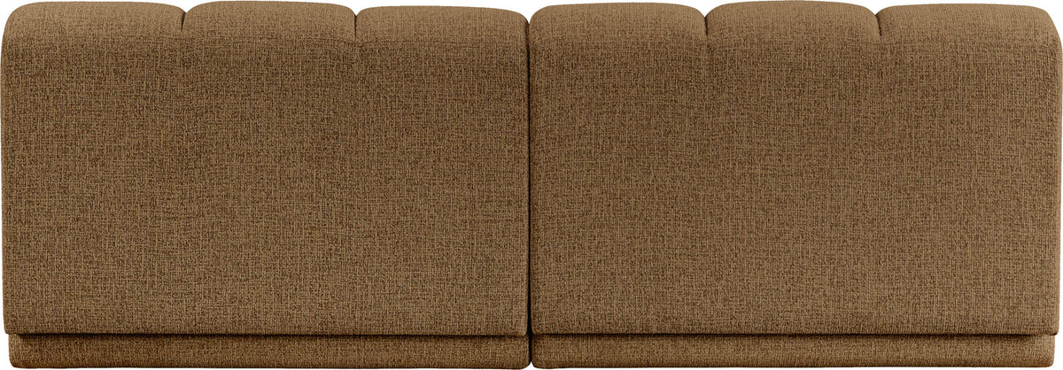 Modari Brown Fabric Upholstered 2 Piece Modular Sofa