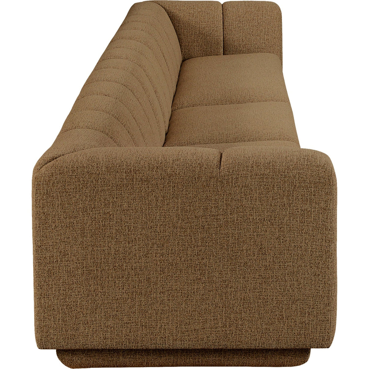 Modari Brown Fabric Upholstered 3 Piece Modular Sofa
