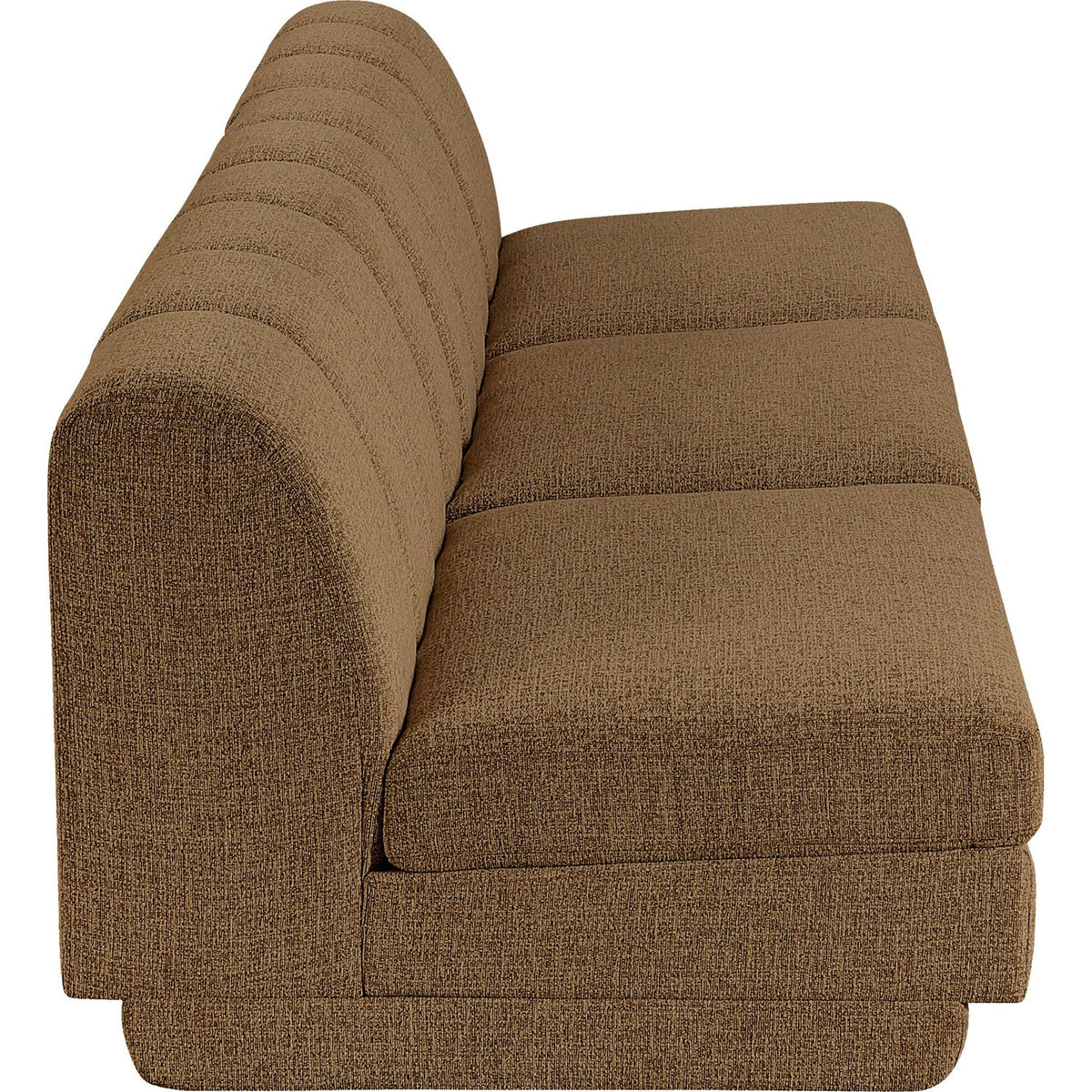 Modari Brown Fabric Upholstered 3 Piece Modular Sofa