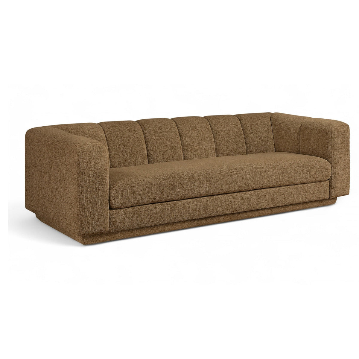 Modari 95" Brown Fabric Upholstered Sofa in brown, primary product view