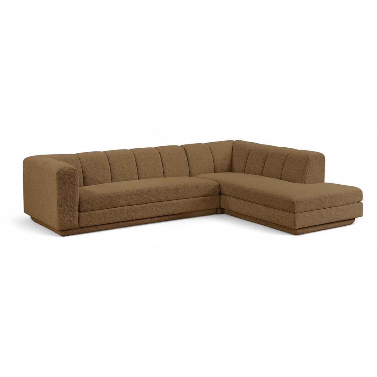 Modari Brown Fabric Upholstered 2pc. Modular Sectional in brown chenille-blend polyester, 114.25x85", primary product view