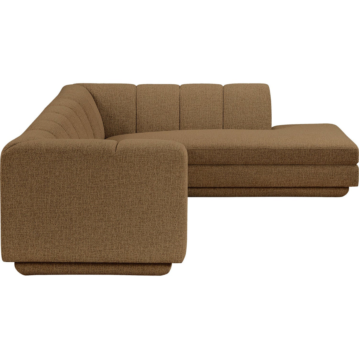 Modari Brown Fabric Upholstered 2 Piece Modular Sectional Sofa