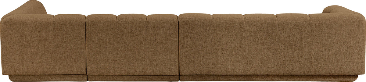 Modari Brown Fabric Upholstered 3 Piece Modular Sectional Sofa