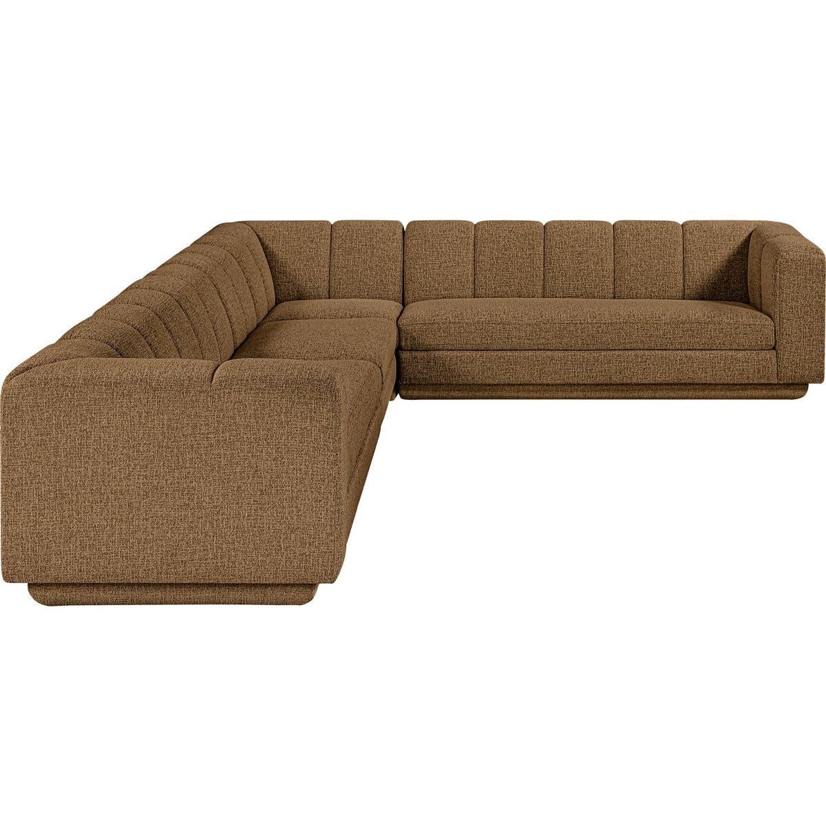 Modari Brown Fabric Upholstered 4 Piece Modular Sectional Sofa