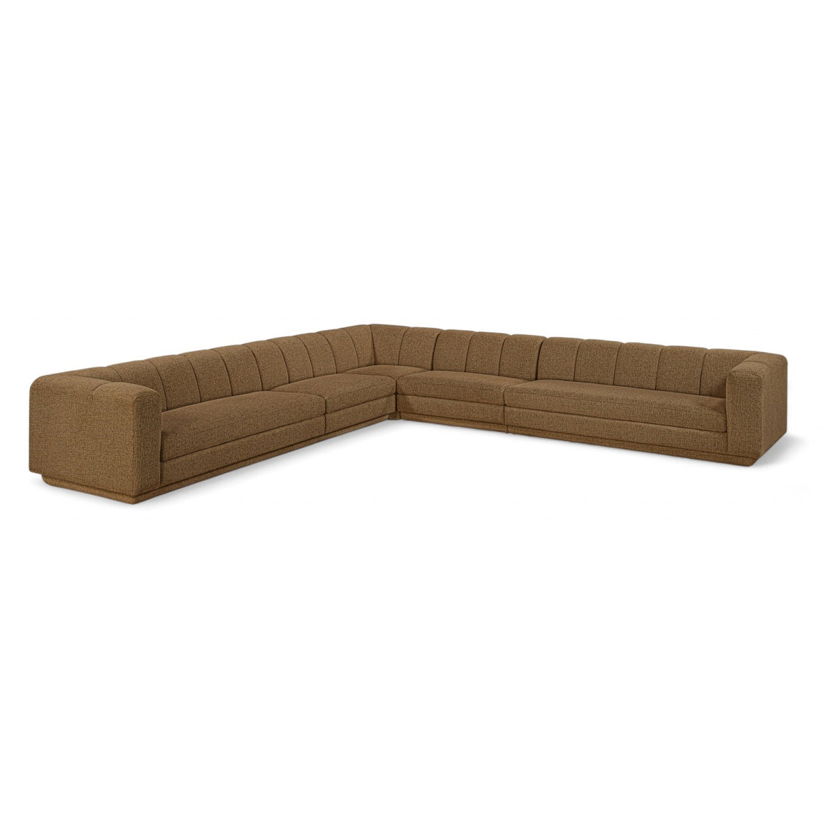 Modari Brown Fabric Upholstered 5pc. Modular Sectional in brown chenille-blend polyester, 154.25"W, primary product view