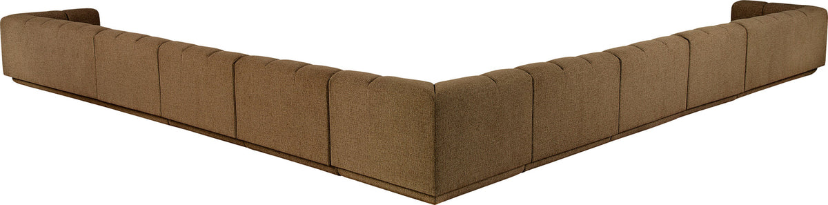 Modari Brown Fabric Upholstered 9 Piece Modular Sectional Sofa