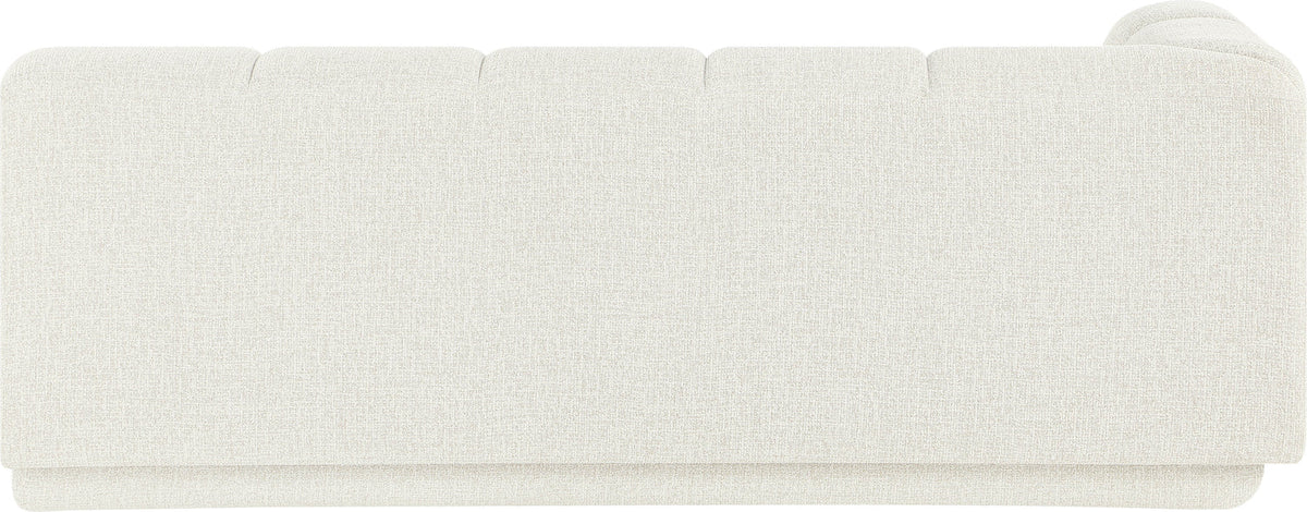 Modari 76.75in Cream Fabric Upholstered Left Arm Sofa