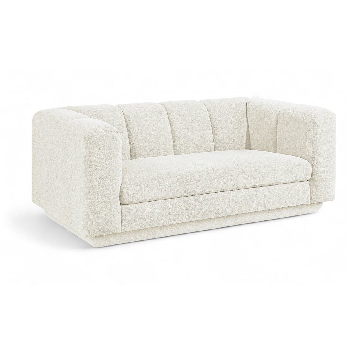 Modari 70.25" Cream Fabric Upholstered Loveseat in cream, primary product view