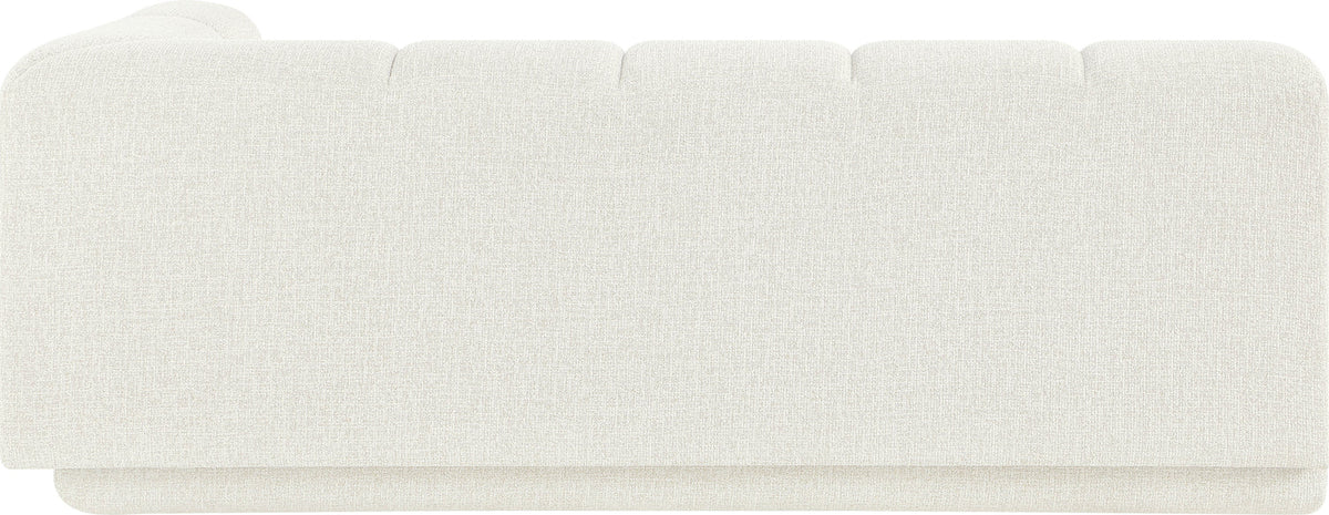 Modari 76.75in Cream Fabric Upholstered Right Arm Sofa