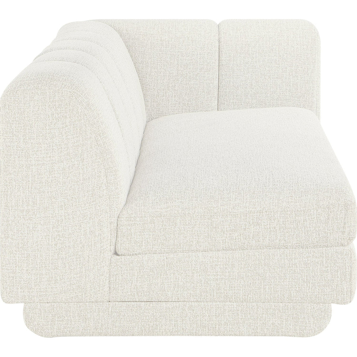 Modari 76.75in Cream Fabric Upholstered Right Arm Sofa