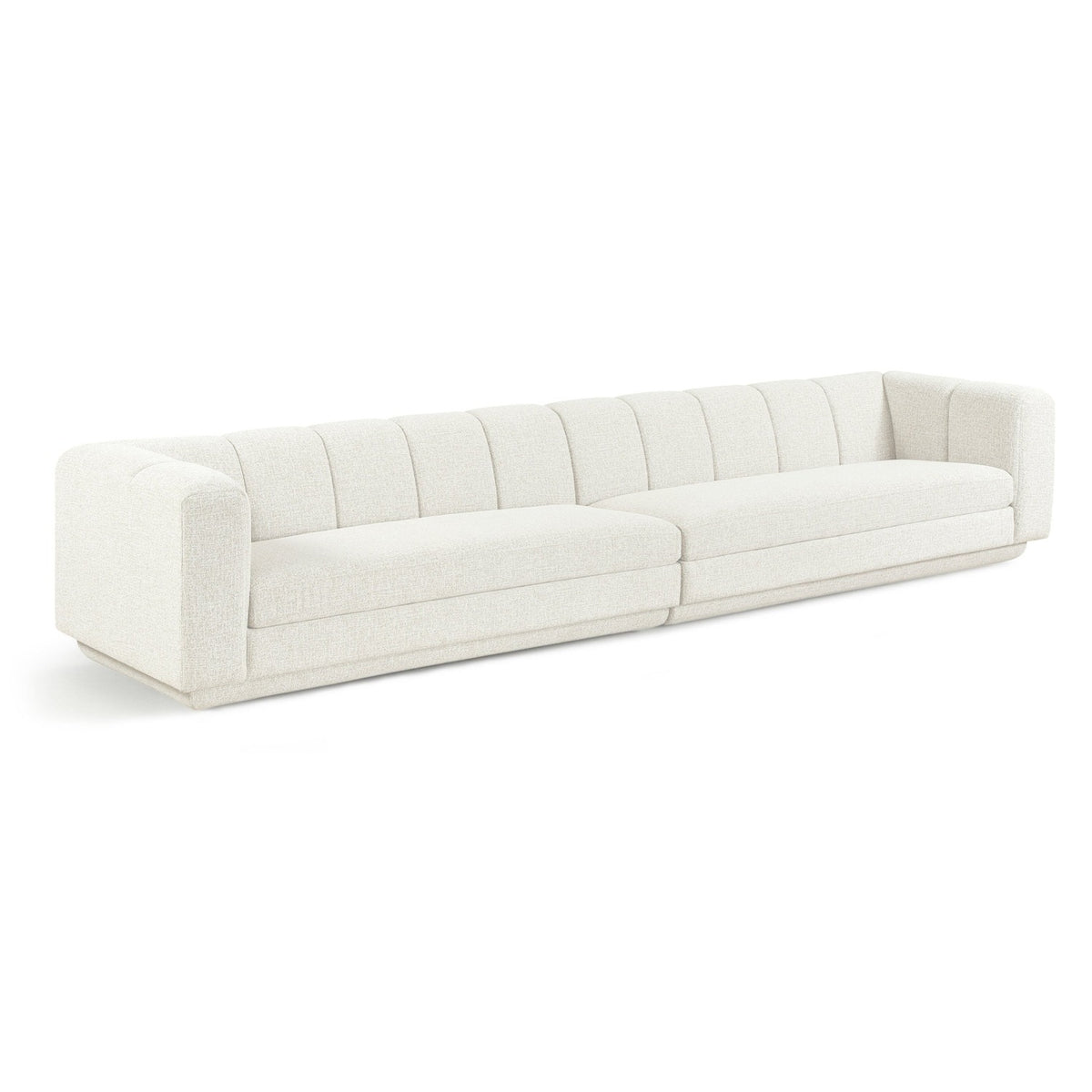 Modari Cream Fabric Upholstered 2pc. Modular Sofa in cream interwoven polyester, 153.5"W, primary product view