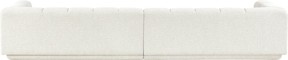 Modari Cream Fabric Upholstered 2 Piece Modular Sofa