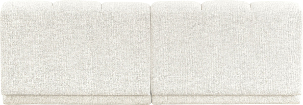 Modari Cream Fabric Upholstered 2 Piece Modular Sofa