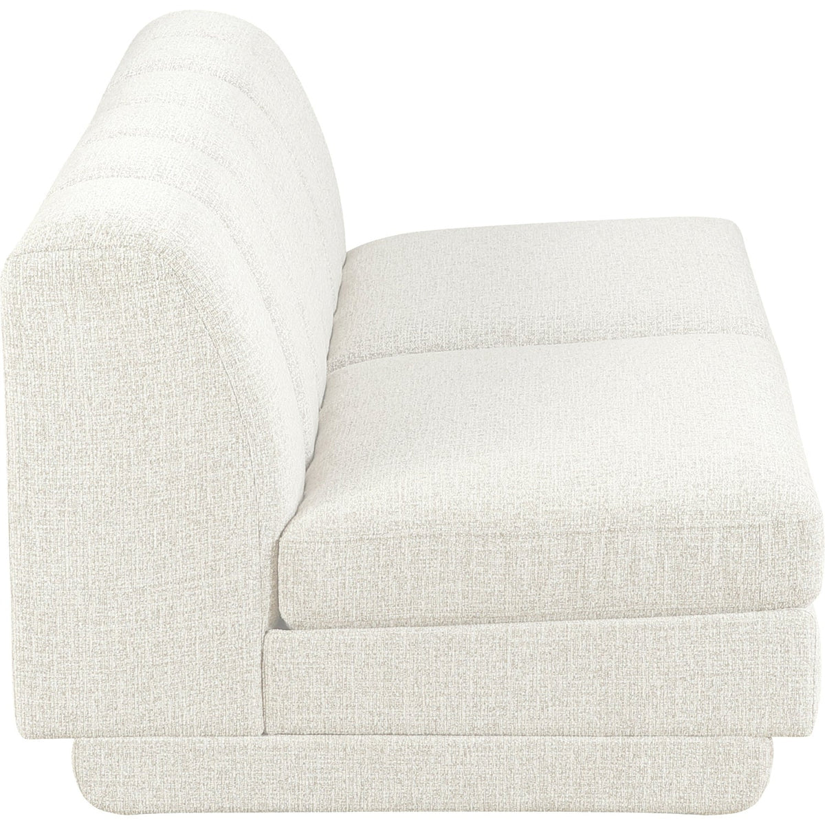 Modari Cream Fabric Upholstered 2 Piece Modular Sofa