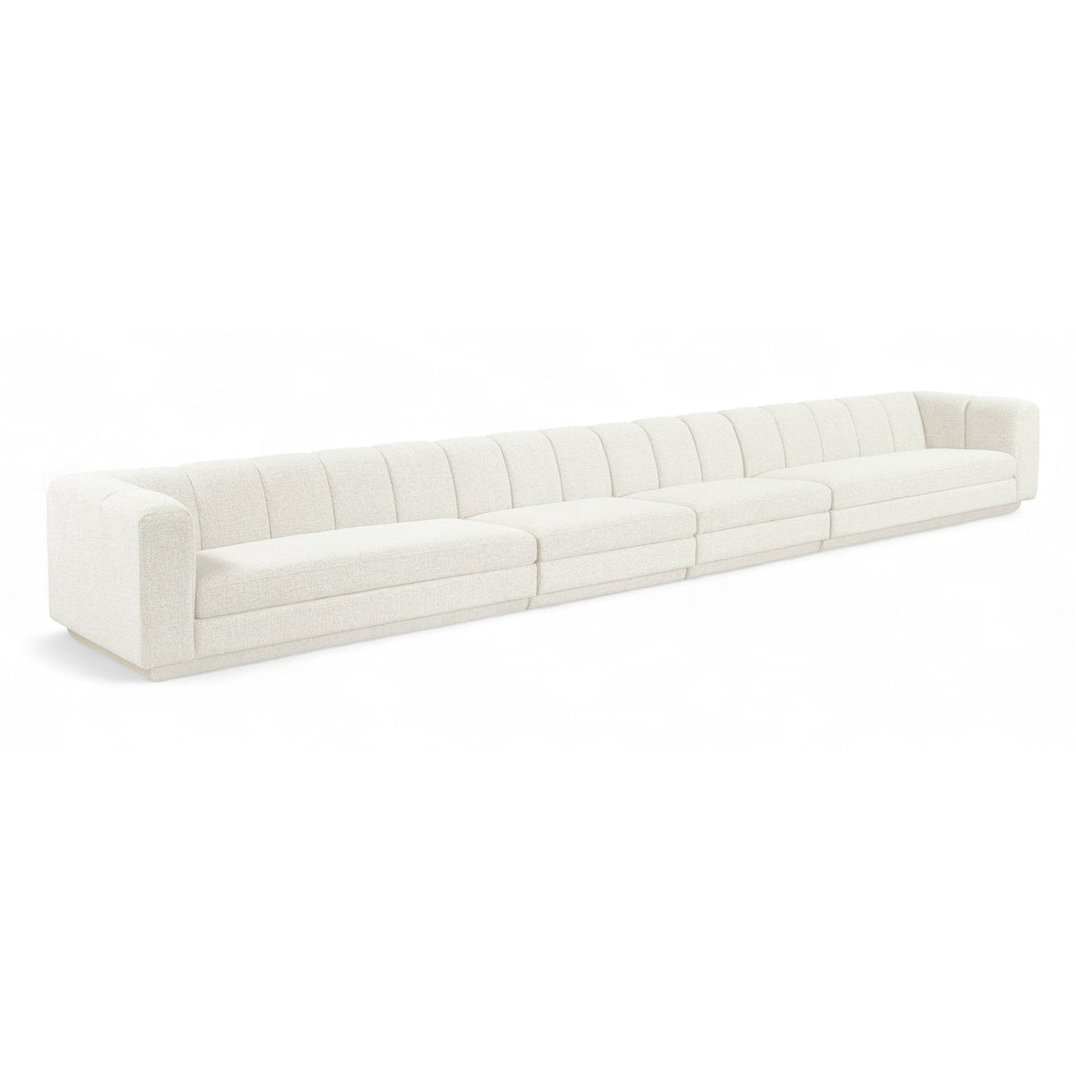 Modari Cream Fabric Upholstered 4pc. Modular Sofa in cream interwoven polyester, 233.5"W, primary product view