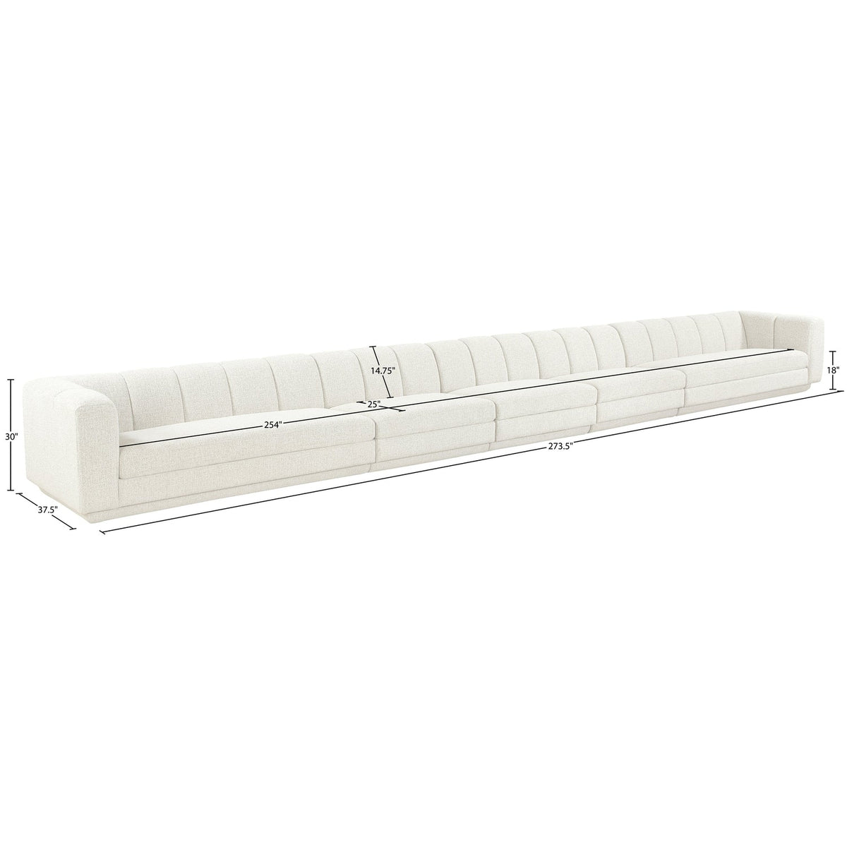 Modari Cream Fabric Upholstered 5 Piece Modular Sofa