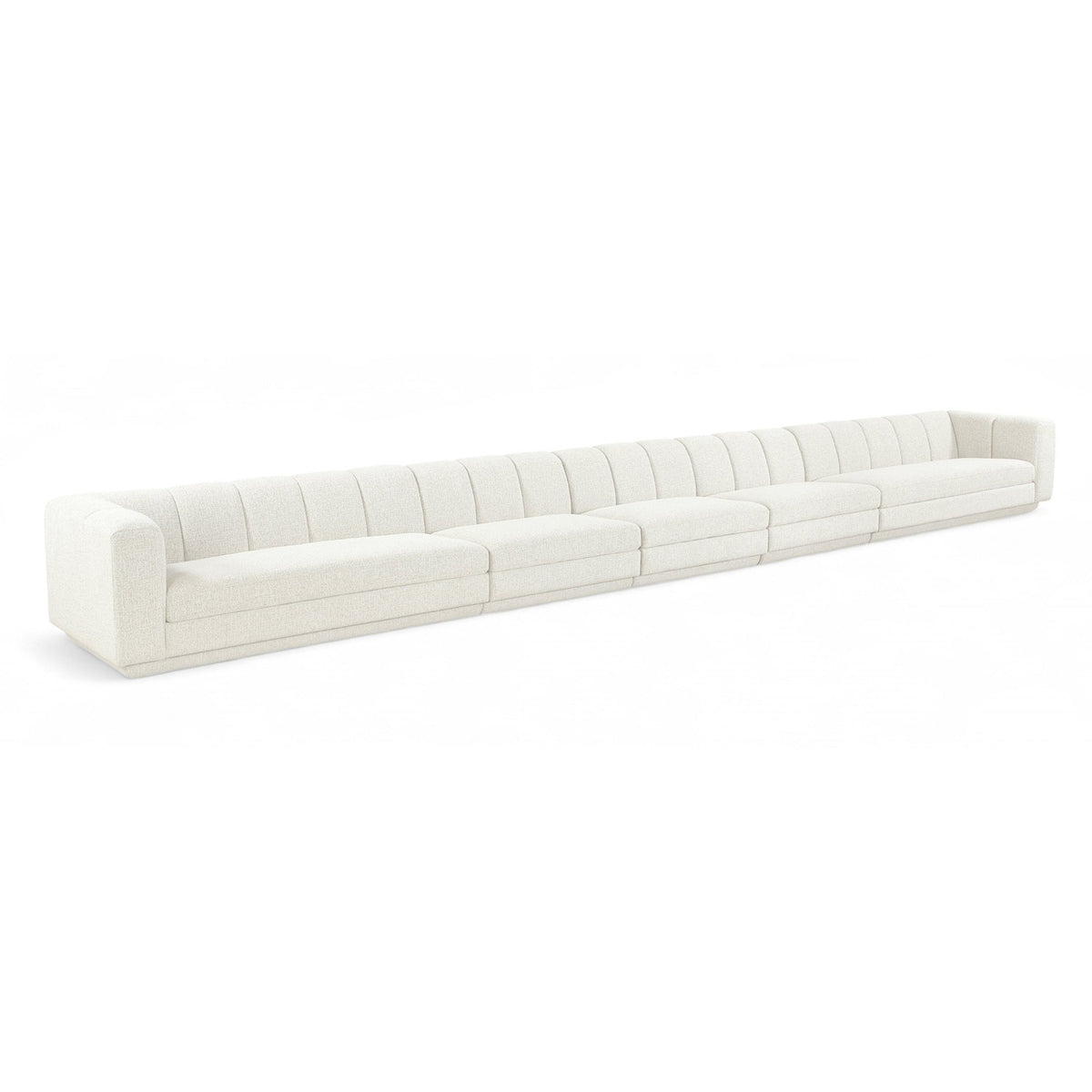 Modari Cream Fabric Upholstered 5pc. Modular Sofa in cream interwoven polyester, 273.5"W, primary product view