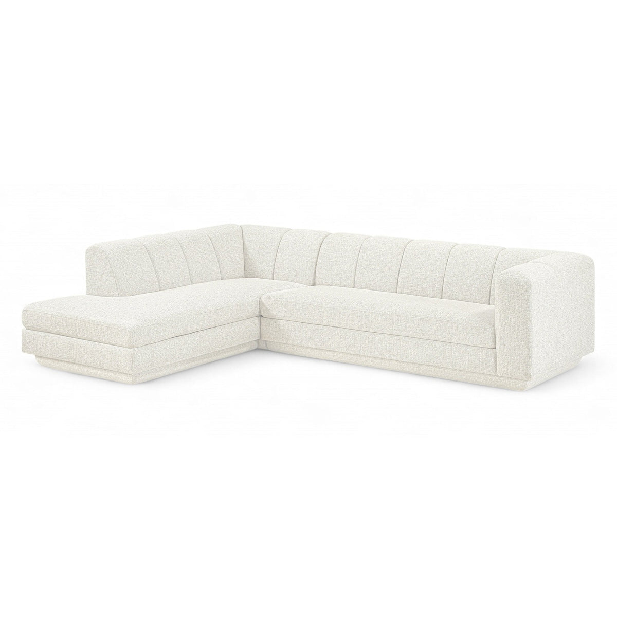 Modari Cream Fabric Upholstered 2pc. Modular Sectional in cream interwoven polyester, 114.25"W, primary product view