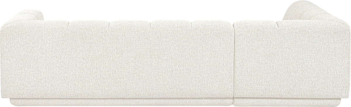 Modari Cream Fabric Upholstered 2 Piece Modular Sectional Sofa