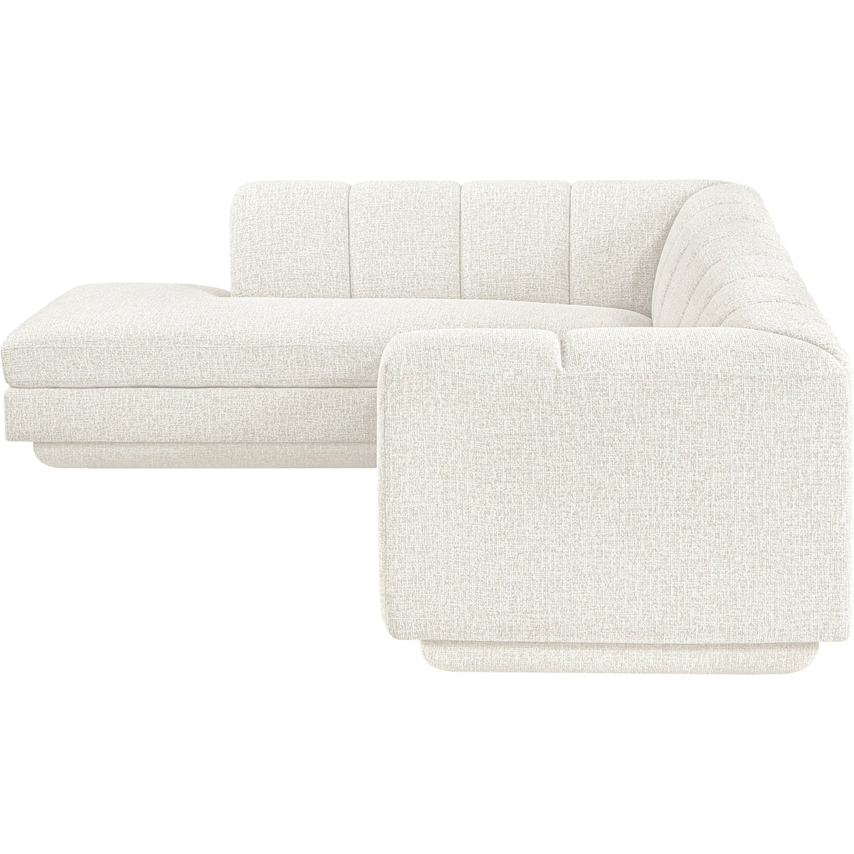 Modari Cream Fabric Upholstered 2 Piece Modular Sectional Sofa