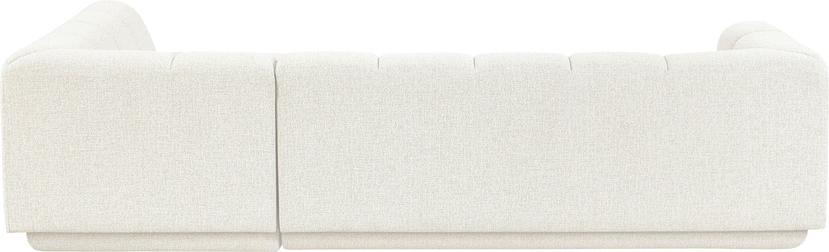 Modari Cream Fabric Upholstered 2 Piece Modular Sectional Sofa