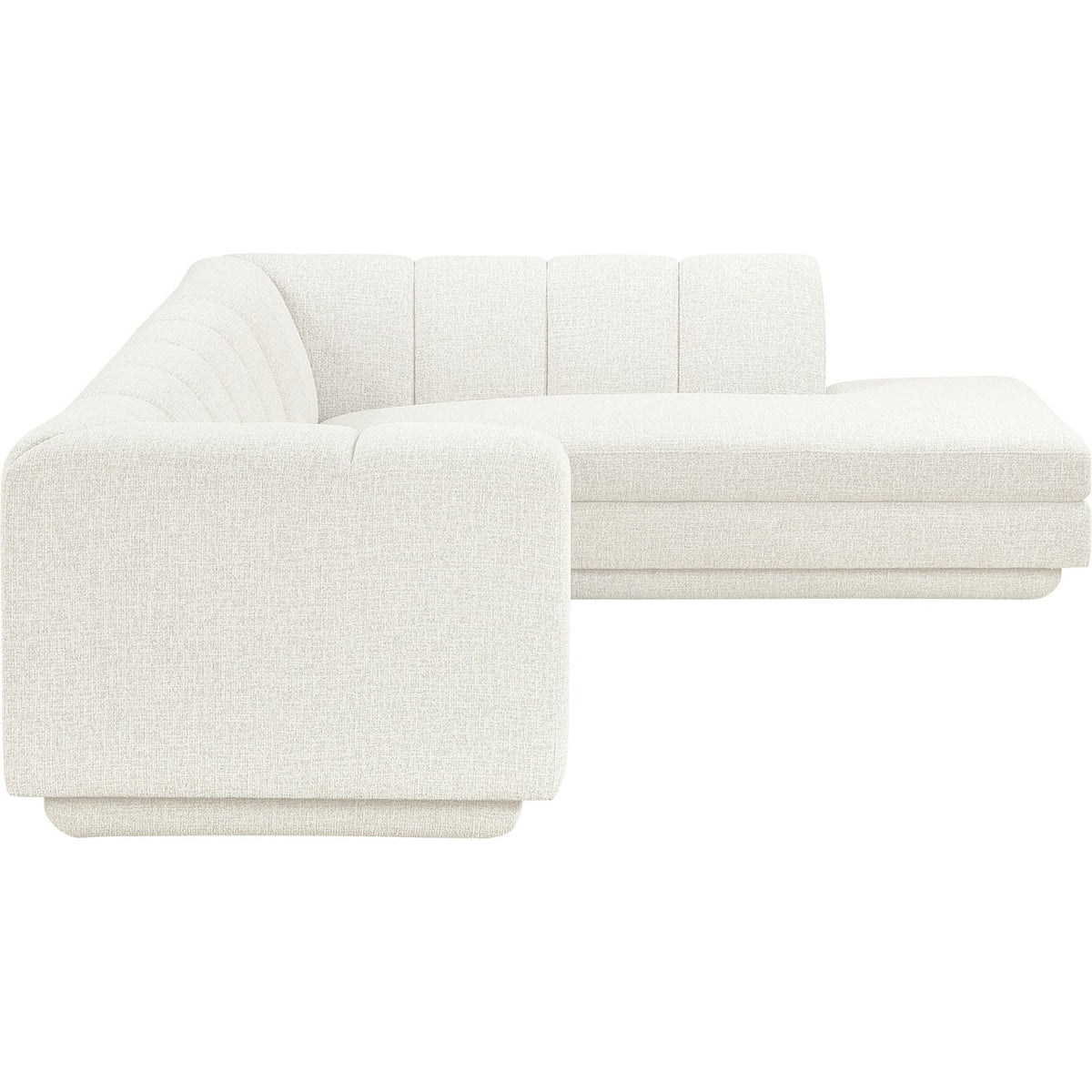 Modari Cream Fabric Upholstered 2 Piece Modular Sectional Sofa