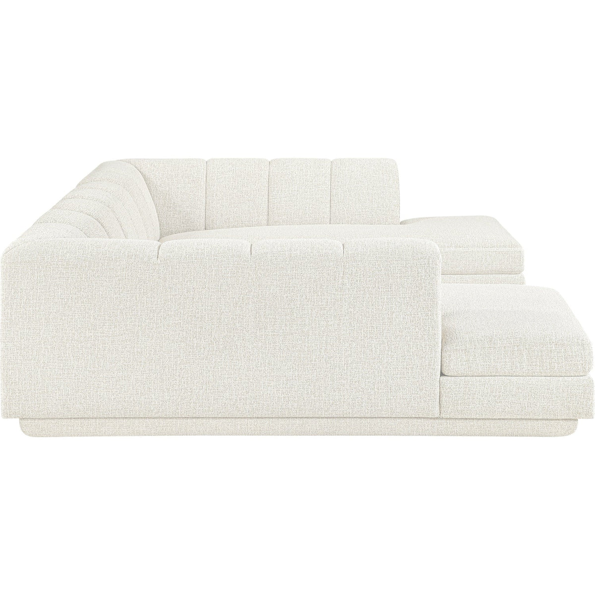 Modari Cream Fabric Upholstered 3 Piece Modular Sectional Sofa