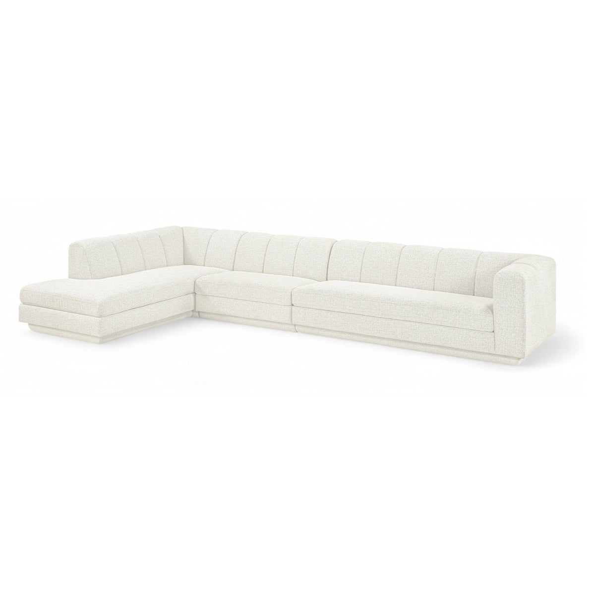 Modari Cream Fabric Upholstered 3pc. Modular Sectional in cream interwoven polyester, 154.25"W, primary product view