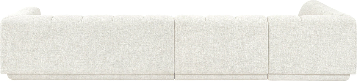 Modari Cream Fabric Upholstered 3 Piece Modular Sectional Sofa