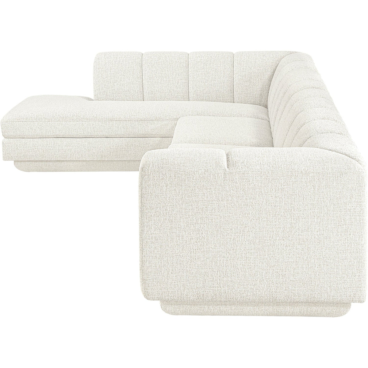 Modari Cream Fabric Upholstered 3 Piece Modular Sectional Sofa