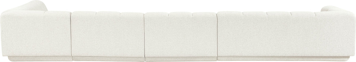 Modari Cream Fabric Upholstered 4 Piece Modular Sectional Sofa
