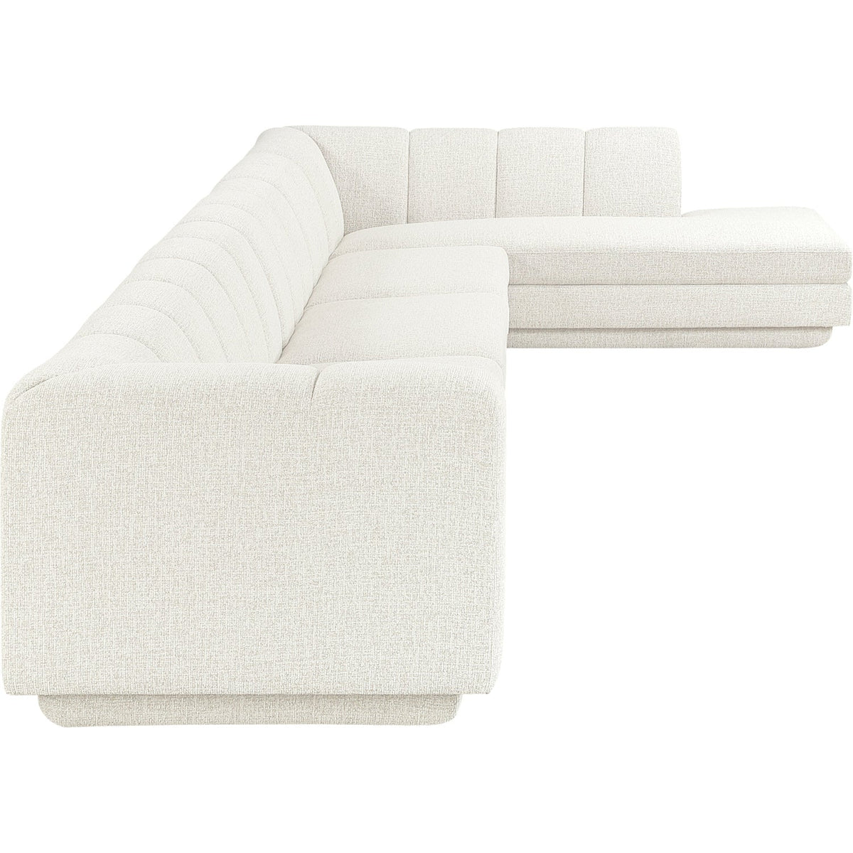 Modari Cream Fabric Upholstered 4 Piece Modular Sectional Sofa