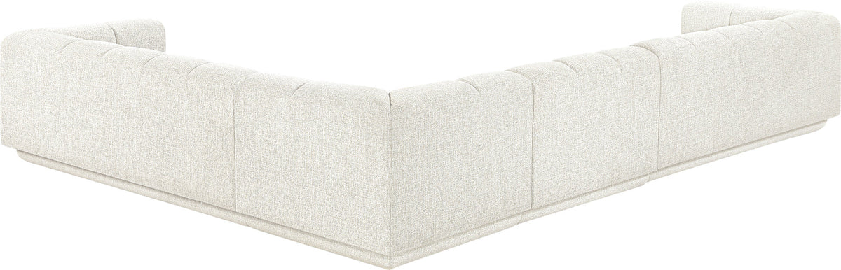 Modari Cream Fabric Upholstered 4 Piece Modular Sectional Sofa