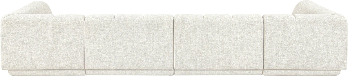 Modari Cream Fabric Upholstered 4 Piece Modular Sectional Sofa