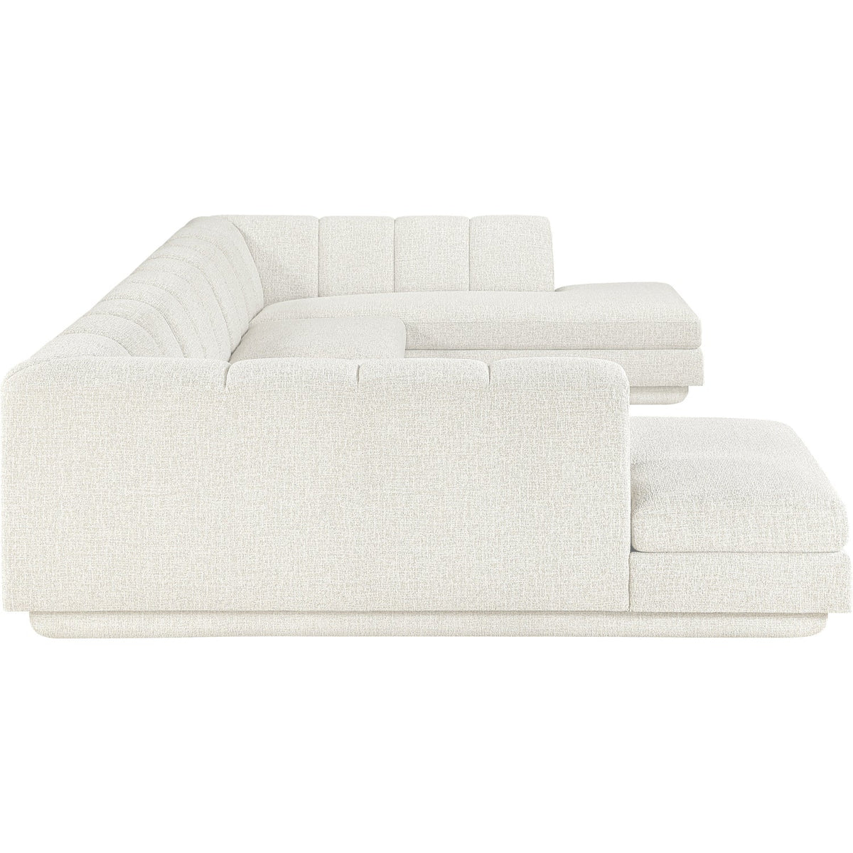 Modari Cream Fabric Upholstered 4 Piece Modular Sectional Sofa