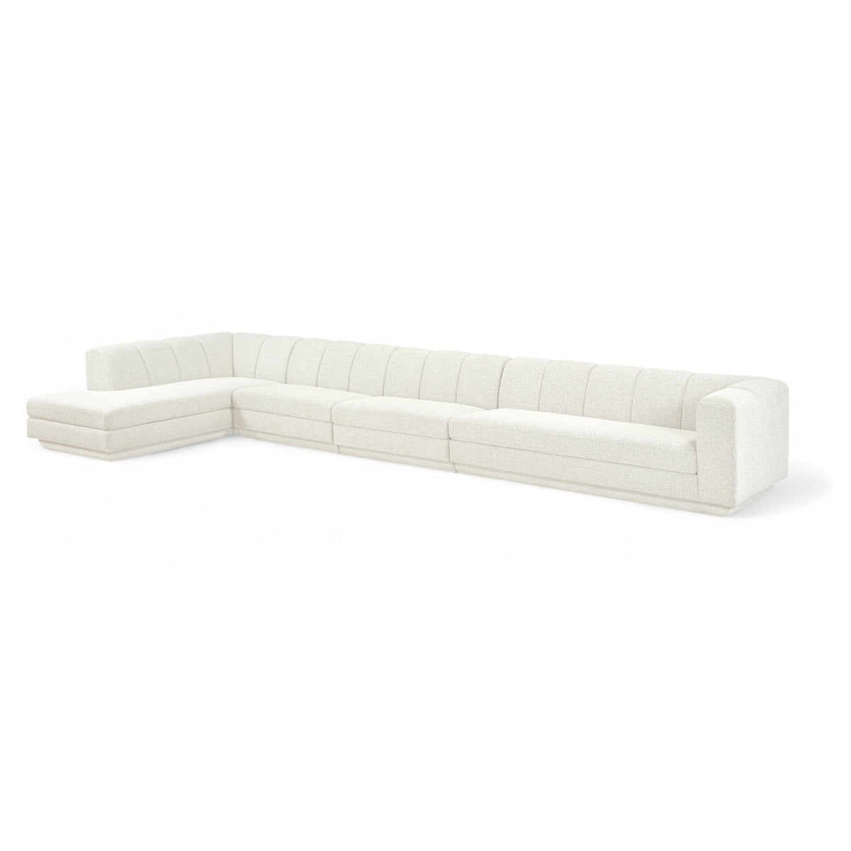 Modari Cream Fabric Upholstered 4pc. Modular Sectional in cream interwoven polyester, 194.25"W, primary product view