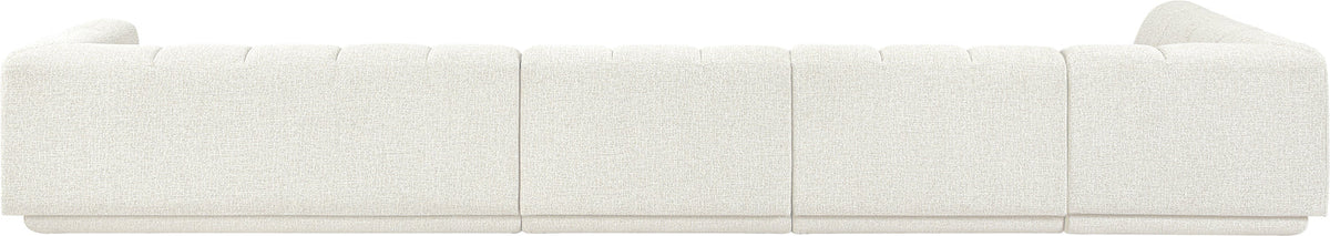Modari Cream Fabric Upholstered 4 Piece Modular Sectional Sofa