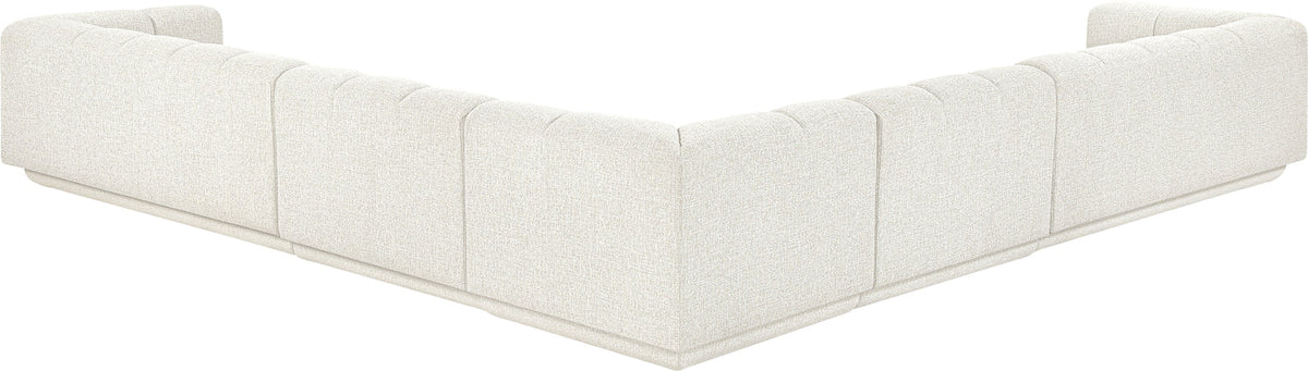 Modari Cream Fabric Upholstered 5 Piece Modular Sectional Sofa