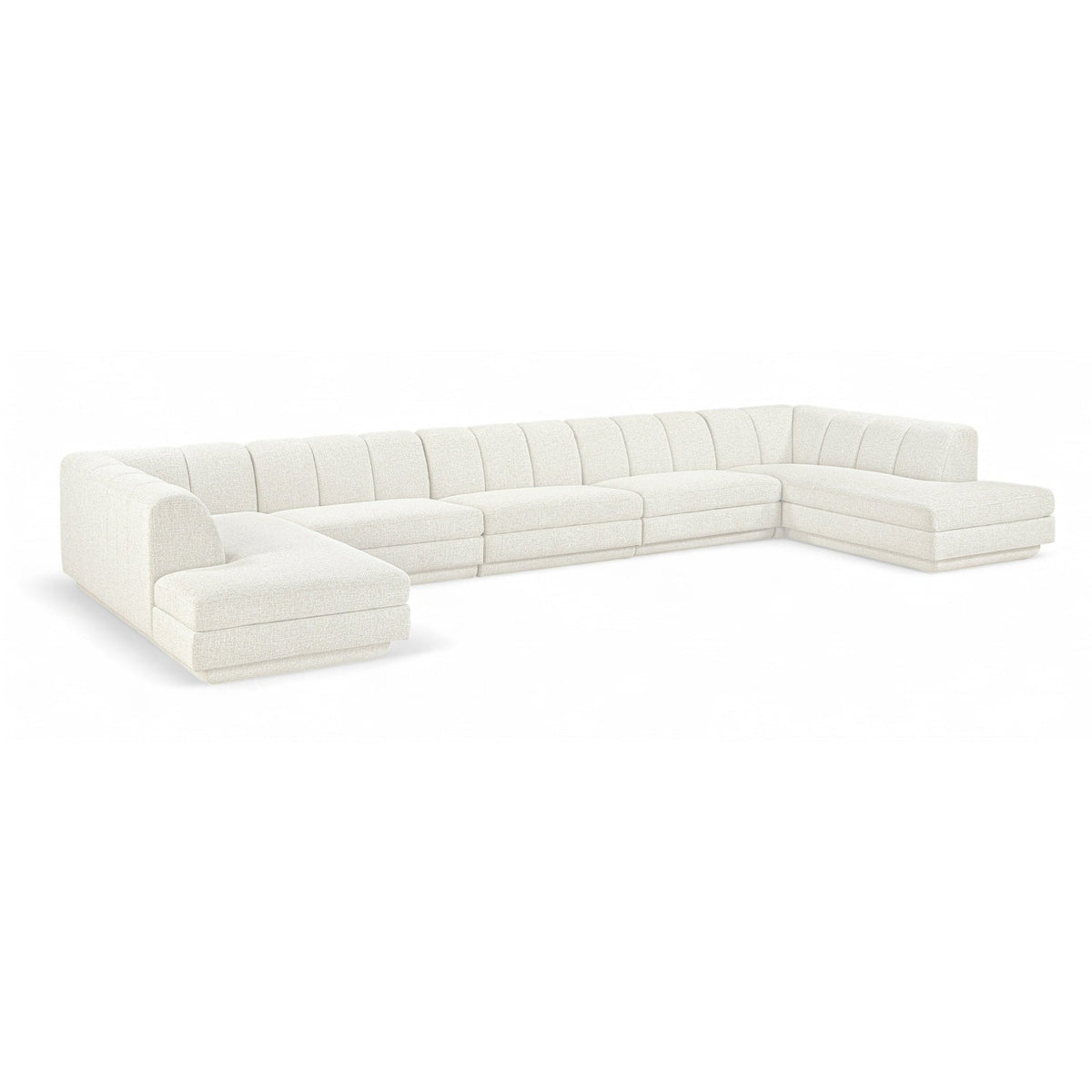 Modari Cream Fabric Upholstered 5pc. Modular Sectional in cream interwoven polyester, 195"W, primary product view