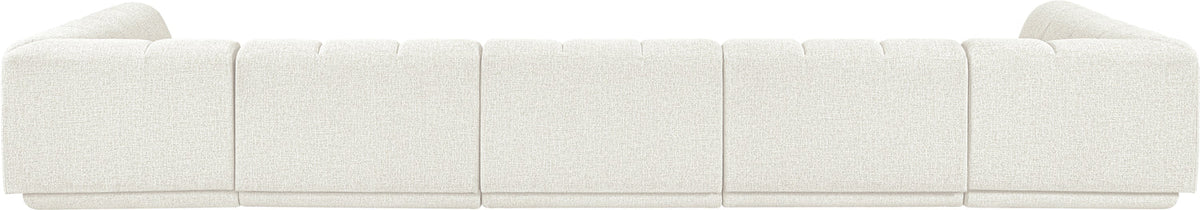 Modari Cream Fabric Upholstered 5 Piece Modular Sectional Sofa
