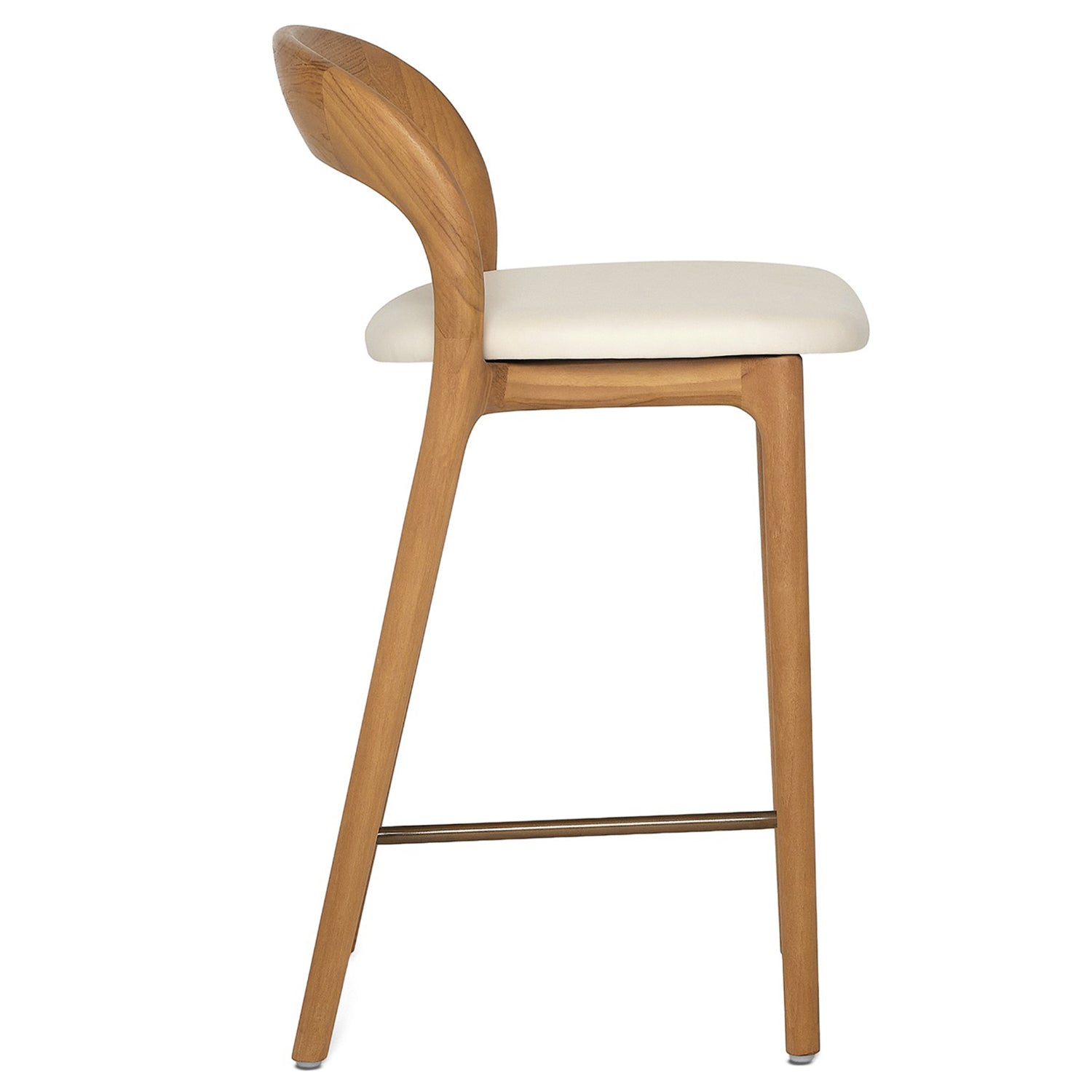 Detail of the seat and leg detail on the Interlude Home Felix Tawny Counter Stool Set of 2