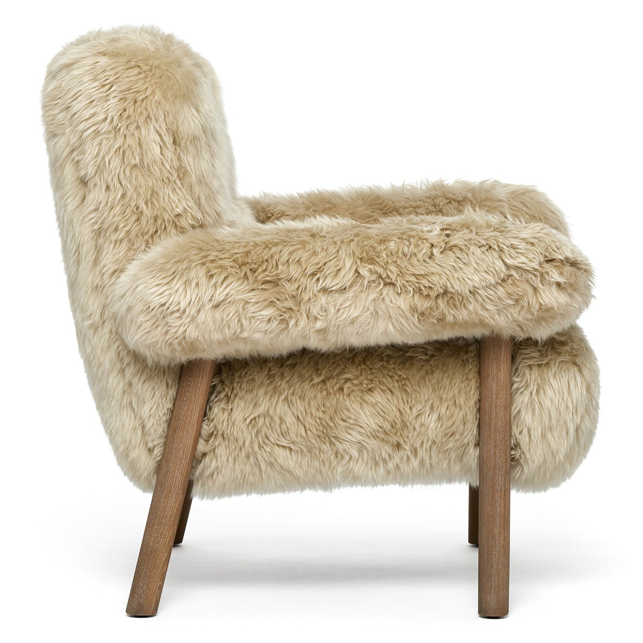 Nolan Morel Taupe Lounge Chair in ash Autumn Brown finish, detail of the frame