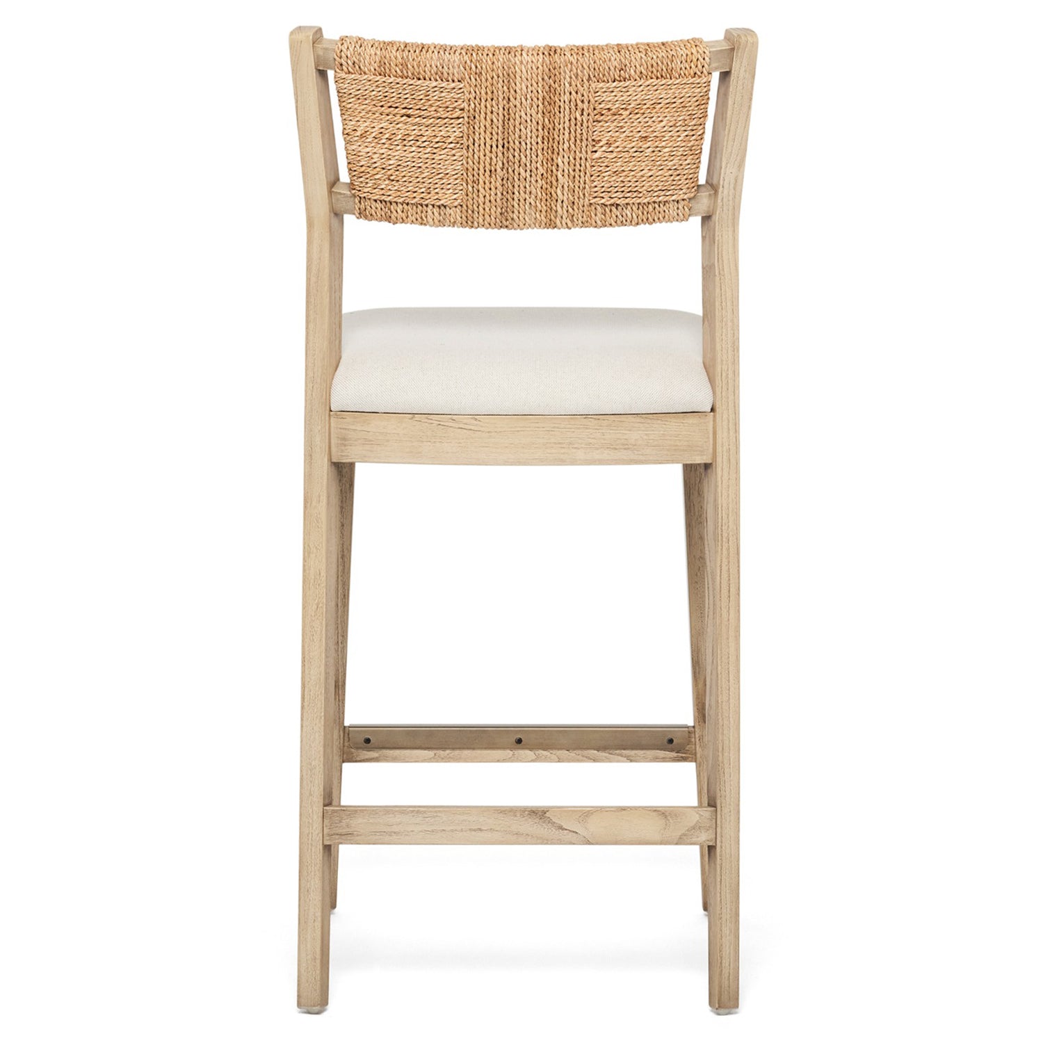 Interlude Home Colony Washed Taupe Counter Stool styled in a room