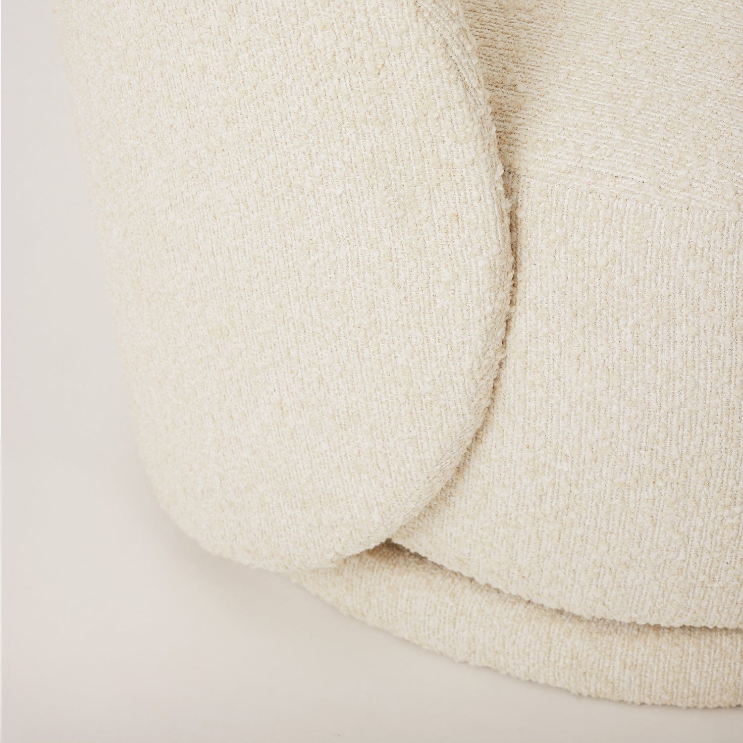 Interlude Home Oslo Bluff Swivel Lounge Chair in Bluff, detail of the swivel base